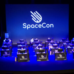 SpaceCon photo with all the PCs on stage
