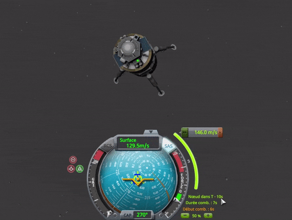 The landing burn must stop before the maneuver point