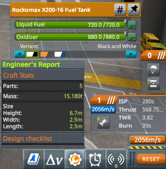 Estimated TWR of the Test RPP rocket with a full tank: 3.82