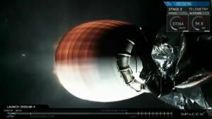 Deuxième étage de la F9 en fonctionnement