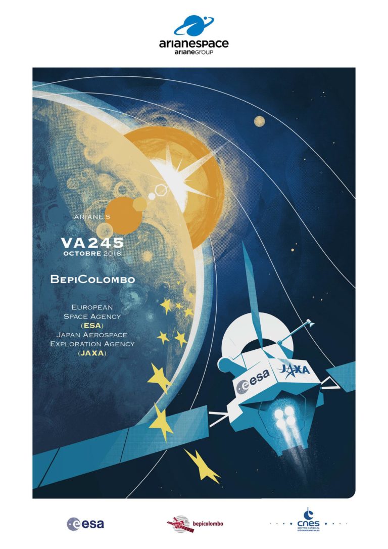 Affiche de promotion Arianespace du lancement BepiColombo