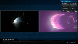 Second Stage plasma / On first stage, Grid Fins (SpaceX)