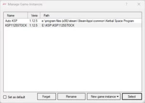 The window which allows to manage KSP Instances